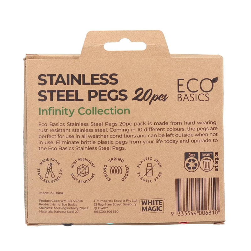 Stainless Steel Clothes Pegs - 20 Pack