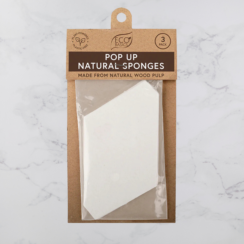 Pop Up Natural Sponge - Wood Fibre - 3 Pack