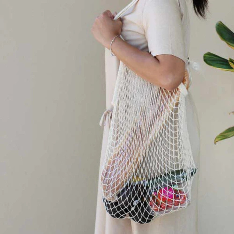 Cotton String Shopping Bag with either Long or Short Handles