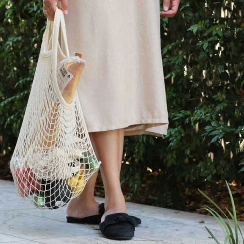 Cotton String Shopping Bag with either Long or Short Handles