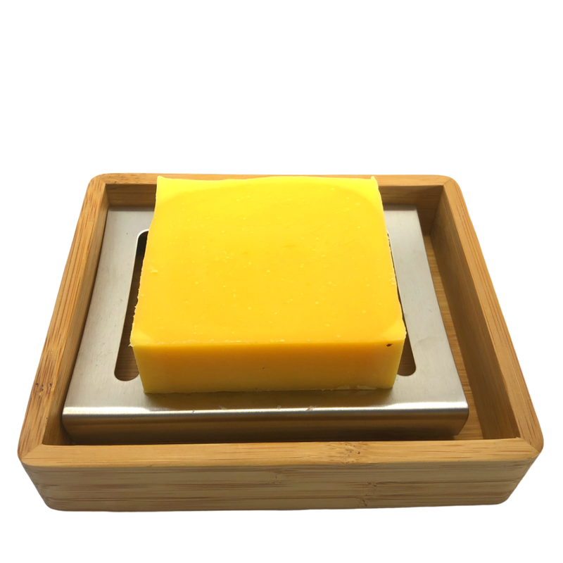 Soap Dish - Bamboo & Stainless Steel