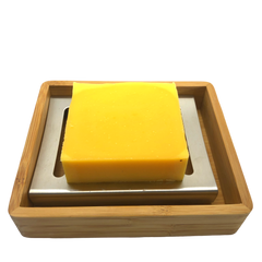 Soap Dish - Bamboo & Stainless Steel